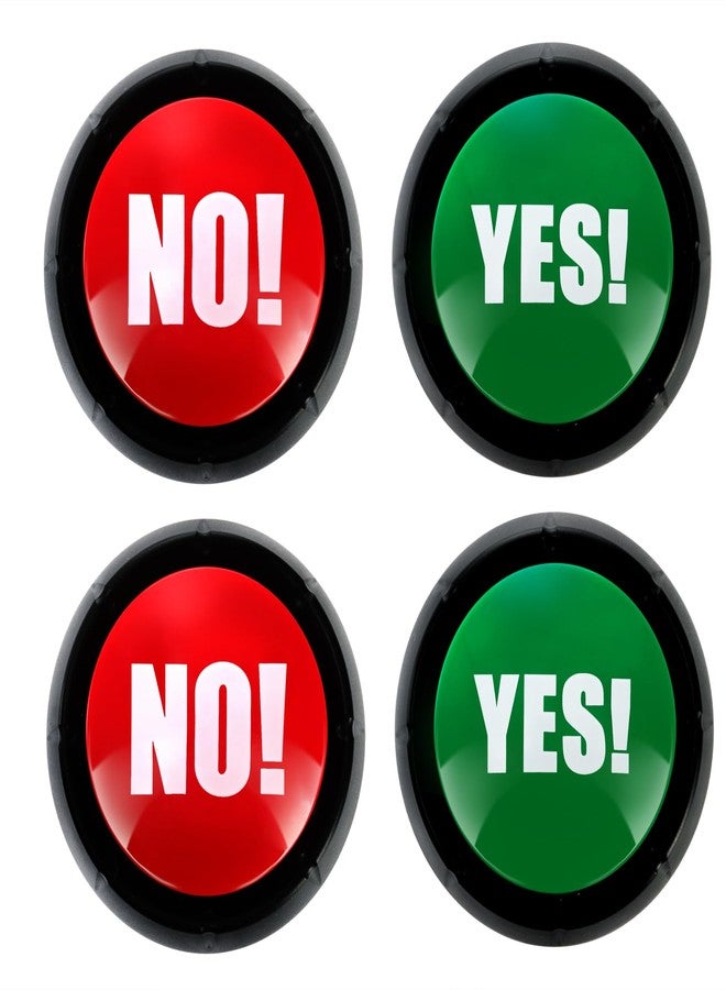 Cididu Set of 4 Yes No Button with Sound, Game Answer Button for Trivia Games, Answer Buzzers for Game Show, Funny Talking Buttons Gathering Pet Training, Different Yes No Saying - Image 4
